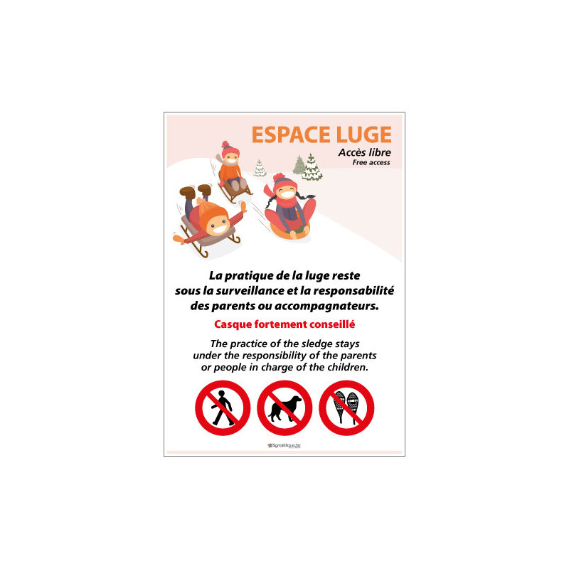 PANNEAU CONSIGNES ESPACE LUGE (E0664)