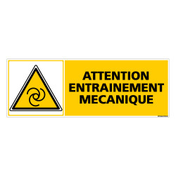 Panneau ATTENTION ENTRAINEMENT MECANIQUE (C0278)