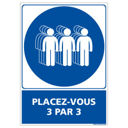 PANNEAU PLACEZ VOUS 3 PAR 3 (E0669)