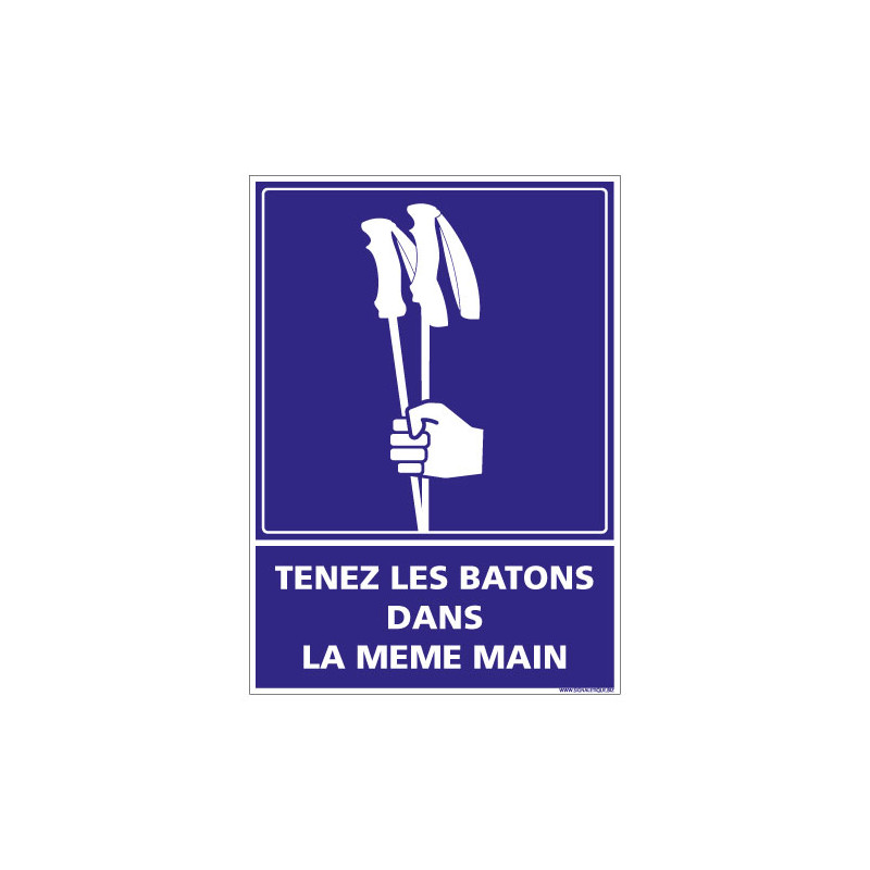 PANNEAU TENEZ LES BATONS DANS LA MEME MAIN (G1316)