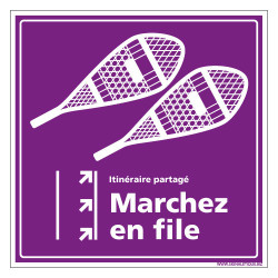 PANNEAU RAQUETTES MARCHEZ EN FILE (H0285)