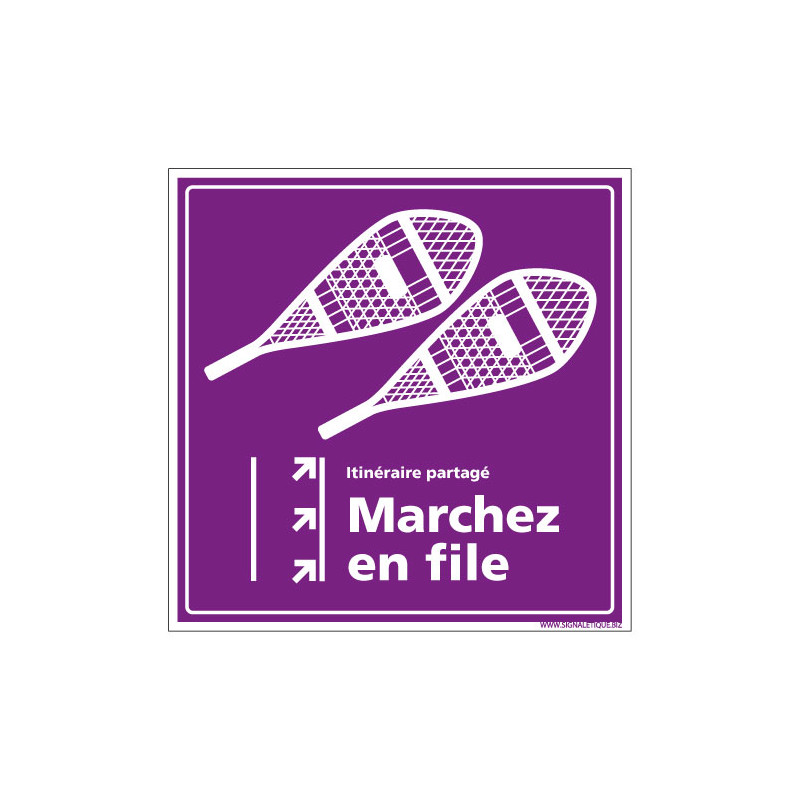 PANNEAU RAQUETTES MARCHEZ EN FILE (H0285)