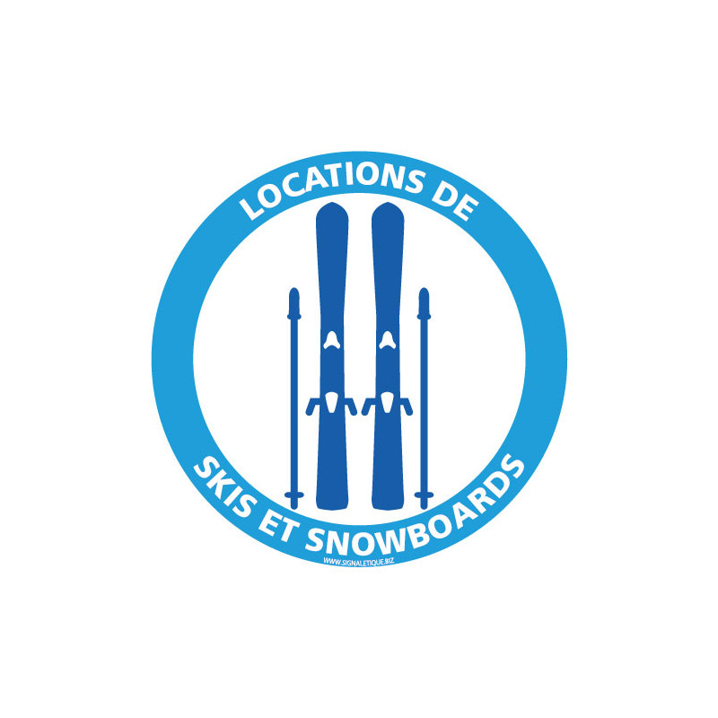 PANNEAU INFORMATION LOCATION DE SKI ET DE SNOWBOARDS SPECIAL HIVER (H0399)