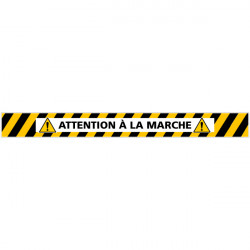 LOT DE 4 BANDES DE MARQUAGE AU SOL ATTENTION A LA MARCHE (G1164)