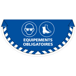 ADHESIF SOL ANTIDERAPANT SIGNALISATION EQUIPEMENT OBLIGATOIRE - LUNETTES ET CHAUSSURES (G1364)