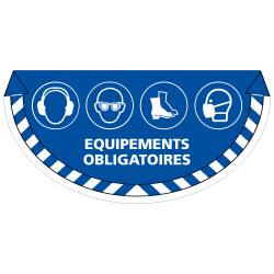 ADHESIF SOL ANTIDERAPANT SIGNALISATION EQUIPEMENT OBLIGATOIRE - LUNETTES , CASQUES, MASQUES ET CHAUSSURES (G1366)