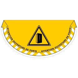 ADHESIF SOL ANTIDERAPANT SIGNALISATION ATTENTION OUVERTURE DE PORTE (G1373)