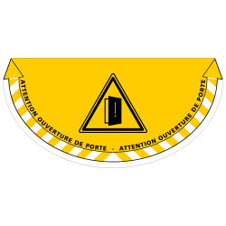 ADHESIF SOL ANTIDERAPANT SIGNALISATION ATTENTION OUVERTURE DE PORTE (G1373)