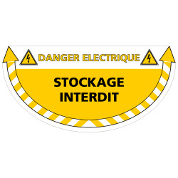 ADHESIF SOL ANTIDERAPANT SIGNALISATION STOCKAGE INTERDIT DANGER ELECTRIQUE (G1375)