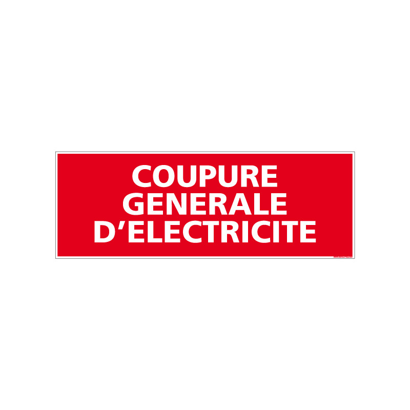 Panneau de signalisation incendie COUPURE GENERALE D'ELECTRICITE (A0073)