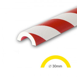 AMORTISSEURS DE CHOCS BLANC ET ROUGE SURFACE TUBES 30 mm (WN01066)