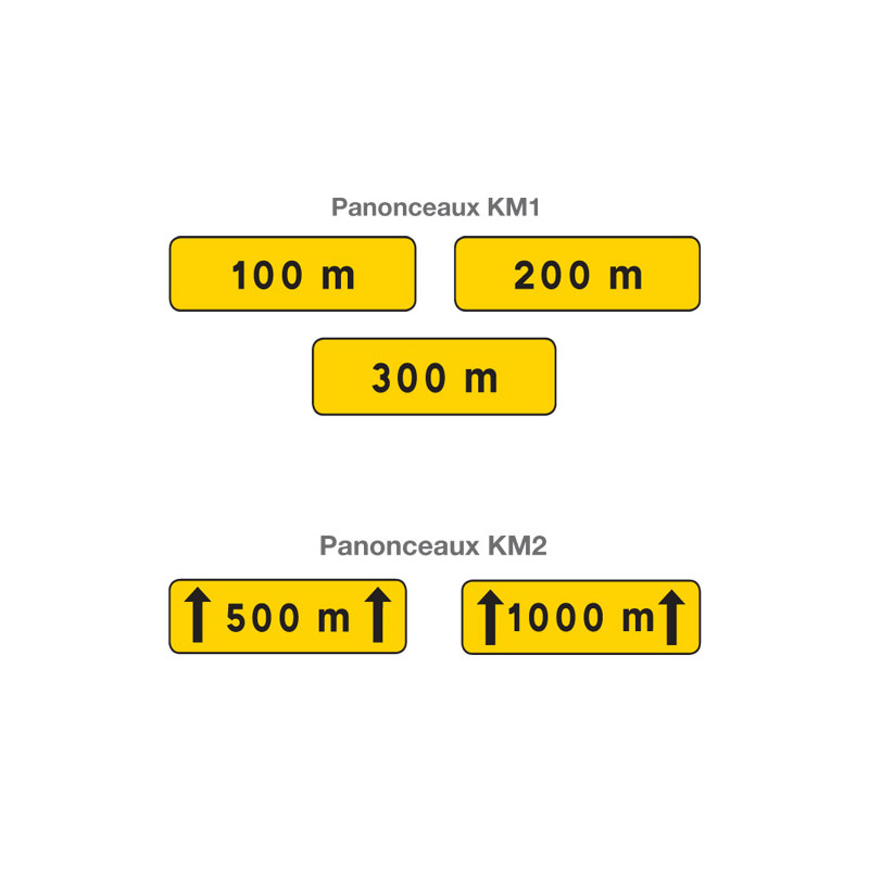 Panonceaux type KM1 et KM2