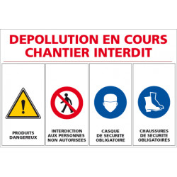 Panneau de chantier dépollution en cours (A0360)