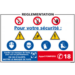 Panneau consignes de sécurité réglementation (A0363)