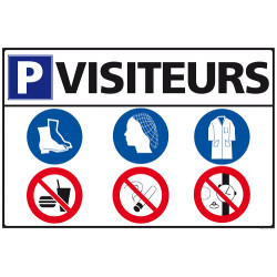 Panneau Consigne de Sécurité Parking Visiteurs (D0556)