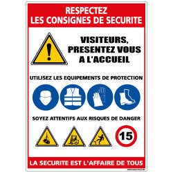 Panneau Respectez les consignes de sécurité (D0931)