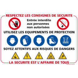 Panneau Respectez les consignes de sécurité (D0934)