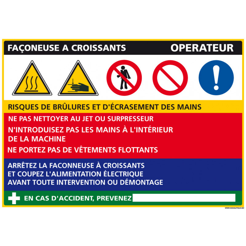 Panneau Fiche de Poste Façonneuse Croissants (C0823)