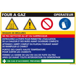 Panneau Fiche de Poste Four Gaz (C0841)