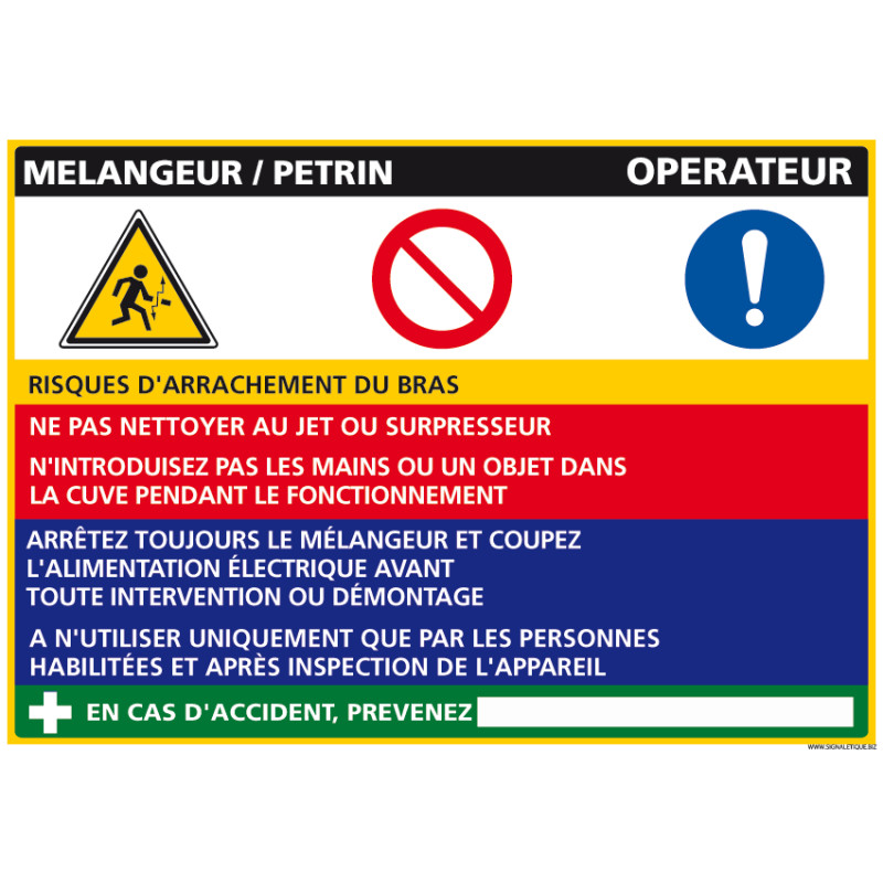 Panneau Fiche de Poste Mélangeur/Pétrin (C1087) Panneau Fiche de Poste Mélangeur/Pétrin (C1087)
