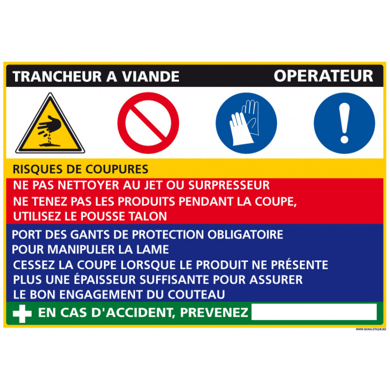 Panneau Fiche de Poste Trancheur Viande (C1092)