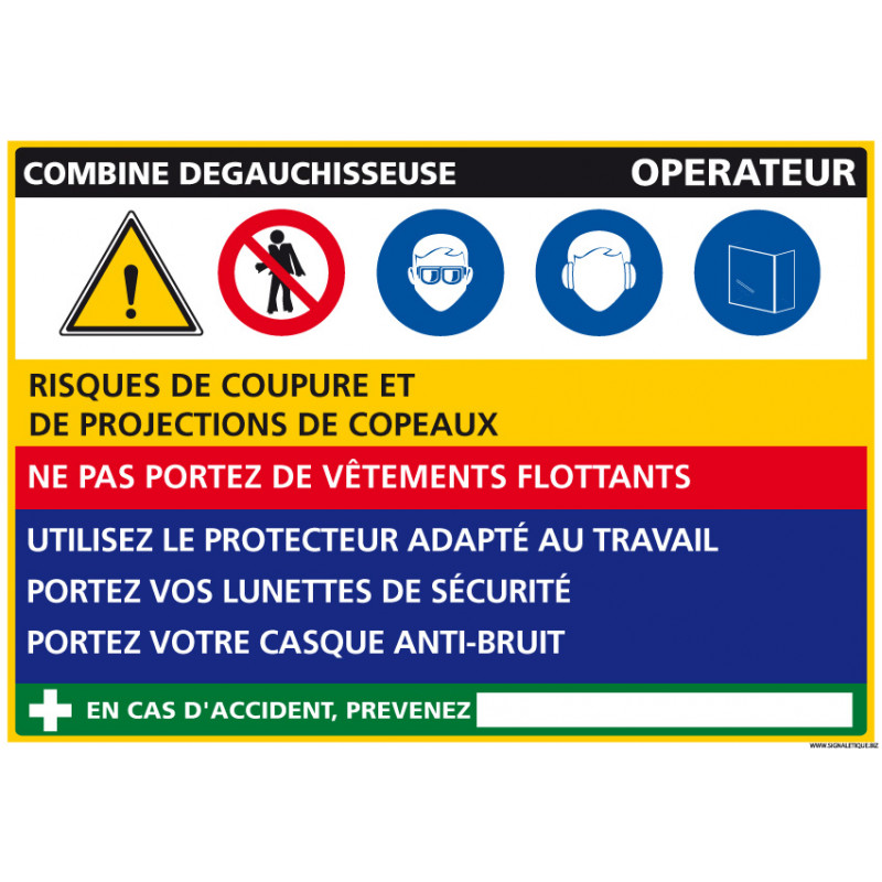 Panneau Fiche de Poste Combine Dégauchisseuse (C1097) Panneau Fiche de Poste Combine Dégauchisseuse (C1097)