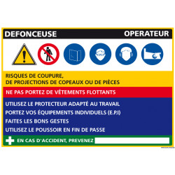 Panneau Fiche de Poste Défonceuse (C1099)