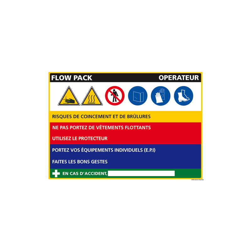 Panneau Fiche de Poste Flow Pack (C1103) Panneau Fiche de Poste Flow Pack (C1103)