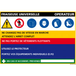 Panneau Fiche de poste Fraiseuse Universelle (C1106)