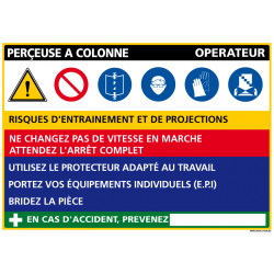 Panneau Fiche de poste Perceuse colonne (C1111)