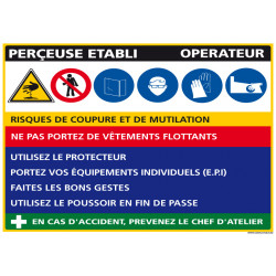 Panneau Fiche de Poste Perceuse Etabli (C1112)