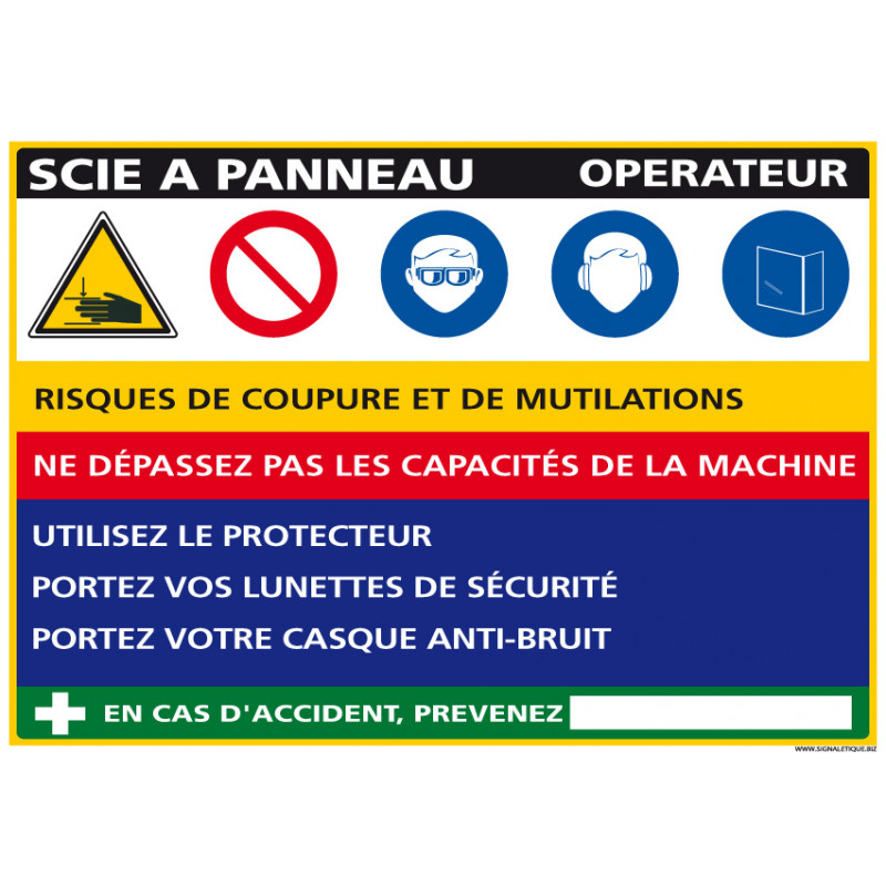 Panneau Fiche de Poste Scie Panneau (C1124)