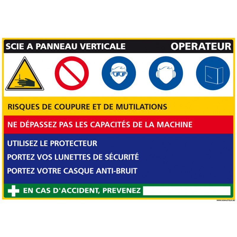 Panneau Fiche de Poste Scie Panneau Verticale (C1125)