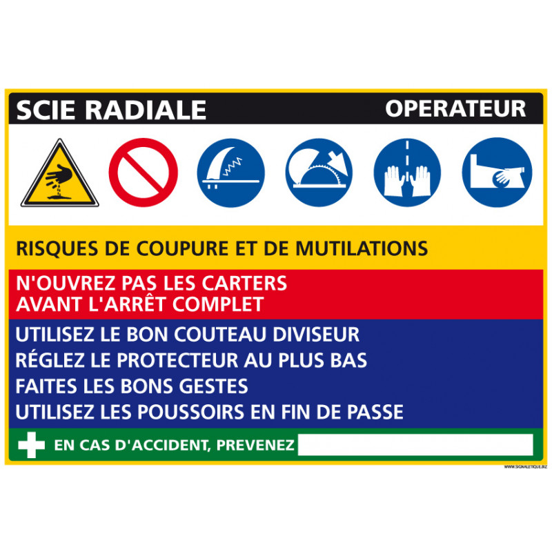 Panneau Fiche de Poste Scie Radiale (C1126)