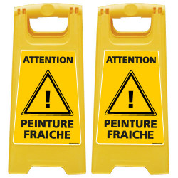 LOT DE 2 CHEVALETS DE SIGNALISATION PEINTURE FRAŒCHE (WPSG684I-X2)