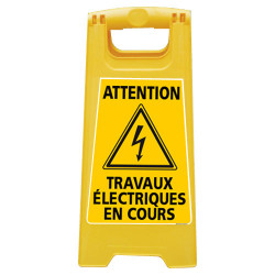 CHEVALET DE SIGNALISATION - ATTENTION TRAVAUX ELECTRIQUES EN COURS (WPSG710I)