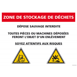 Panneau de signalisation Stockage Déchets (A0565)