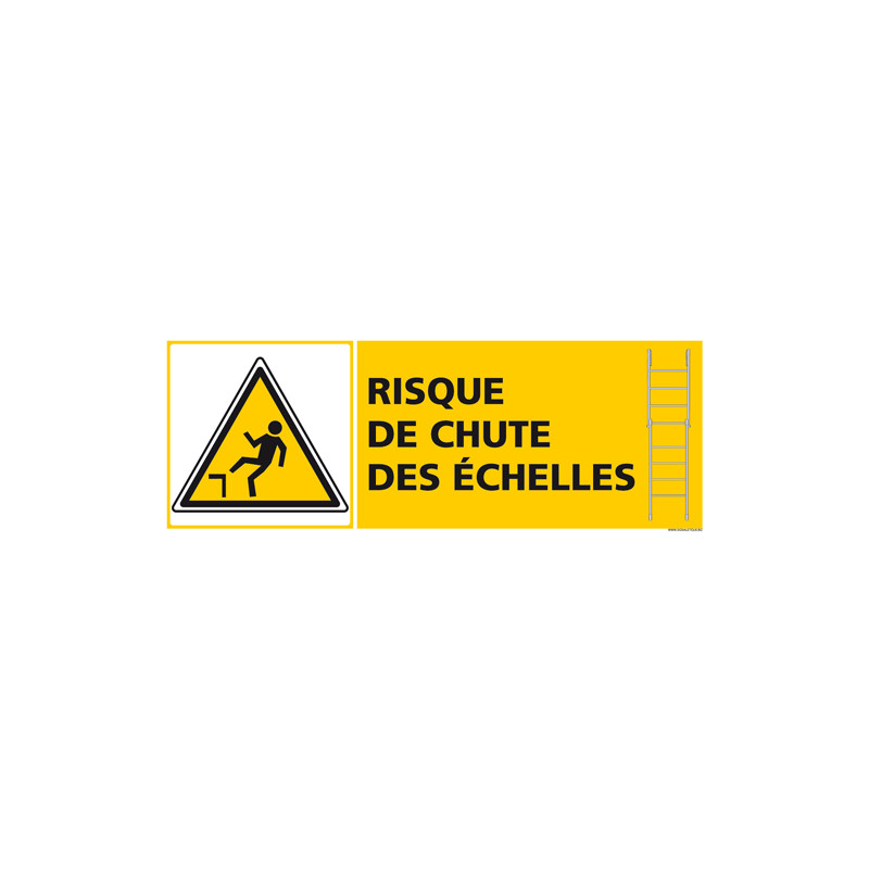 PANNEAU - RISQUE DE CHUTE DES ECHELLES (C1292)