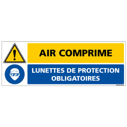 Panneau de signalisation - Air comprimé lunettes de protection obligatoires (C1339)