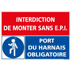 Panneau de signalisation Interdiction de monter sans E.P.I (D0996)