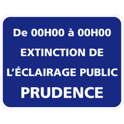 Panneau EXTINCTION DE L'ECLAIRAGE PUBLIC PERSONNALISABLE (EP002)