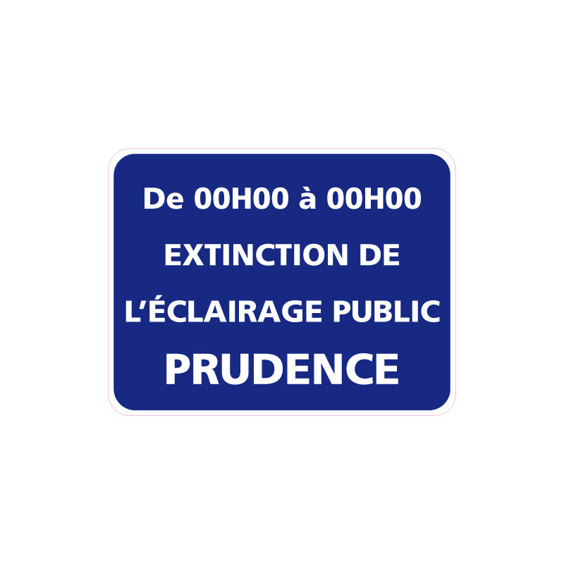 Panneau EXTINCTION DE L'ECLAIRAGE PUBLIC PERSONNALISABLE (EP002)