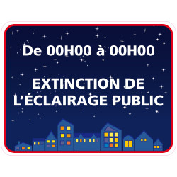 Panneau EXTINCTION DE L'ECLAIRAGE PUBLIC PERSONNALISABLE (EP003)