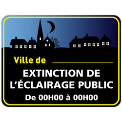 Panneau EXTINCTION DE L'ECLAIRAGE PUBLIC PERSONNALISABLE (EP005)