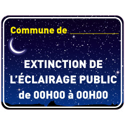 Panneau EXTINCTION DE L'ECLAIRAGE PUBLIC PERSONNALISABLE (EP008)