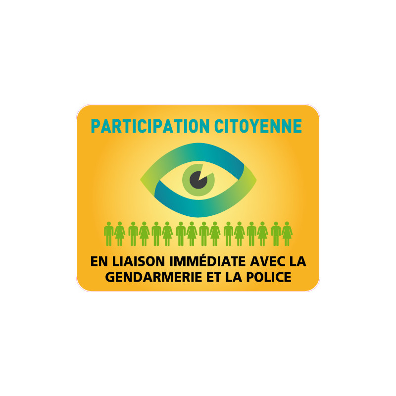 Panneau PARTICIPATION CITOYENNE GENDARMERIE et POLICE (PC002)
