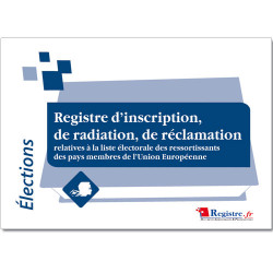 REGISTRE INSCRIPTION, RADIATION, RECLAMATION - SPECIAL ELECTIONS (RA005)