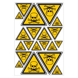 PLANCHE DE STICKERS DANGER TOXIQUE (C0423T_PL20)