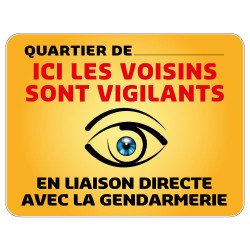 Panneau Quartier Personnalisable Ici nos Voisins sont Vigilants Gamme Bretagne Classe 1 (VG0006)