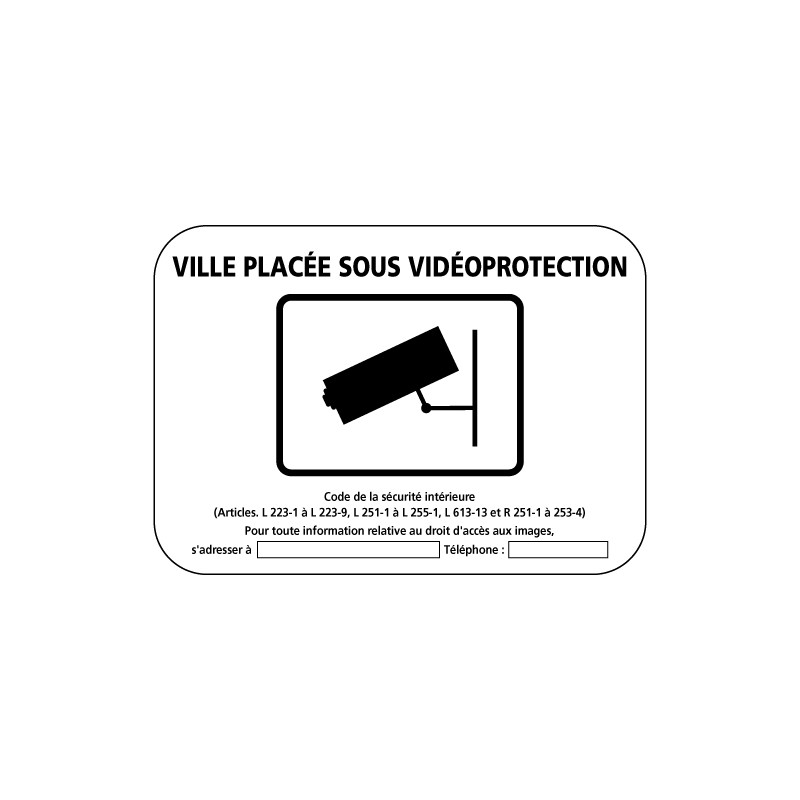 Panneau Ville sous vidéoprotection (VPV001) Gamme Bretagne Classe 1